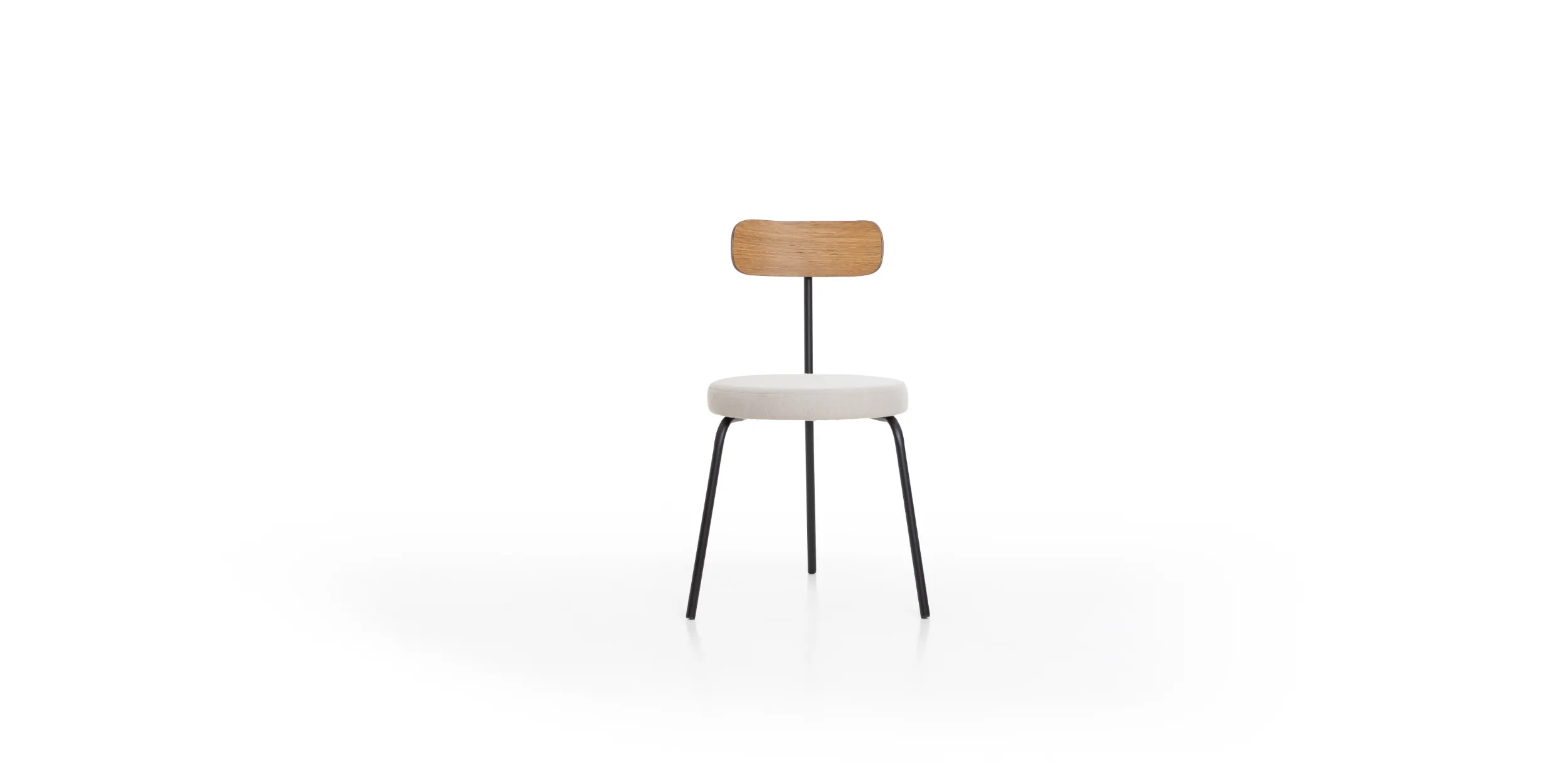 CADEIRA 3 PÉS - BASE PRETO MICROTEXTURIZADA DIMEC 50 - - - ENCOSTO LAMINA FREIJO MEL + ASSENTO - - - TECIDO ECOSIMPLE - ECOSIMPLE-1001-1.916.00157 TUPI - VERDE MUSGO