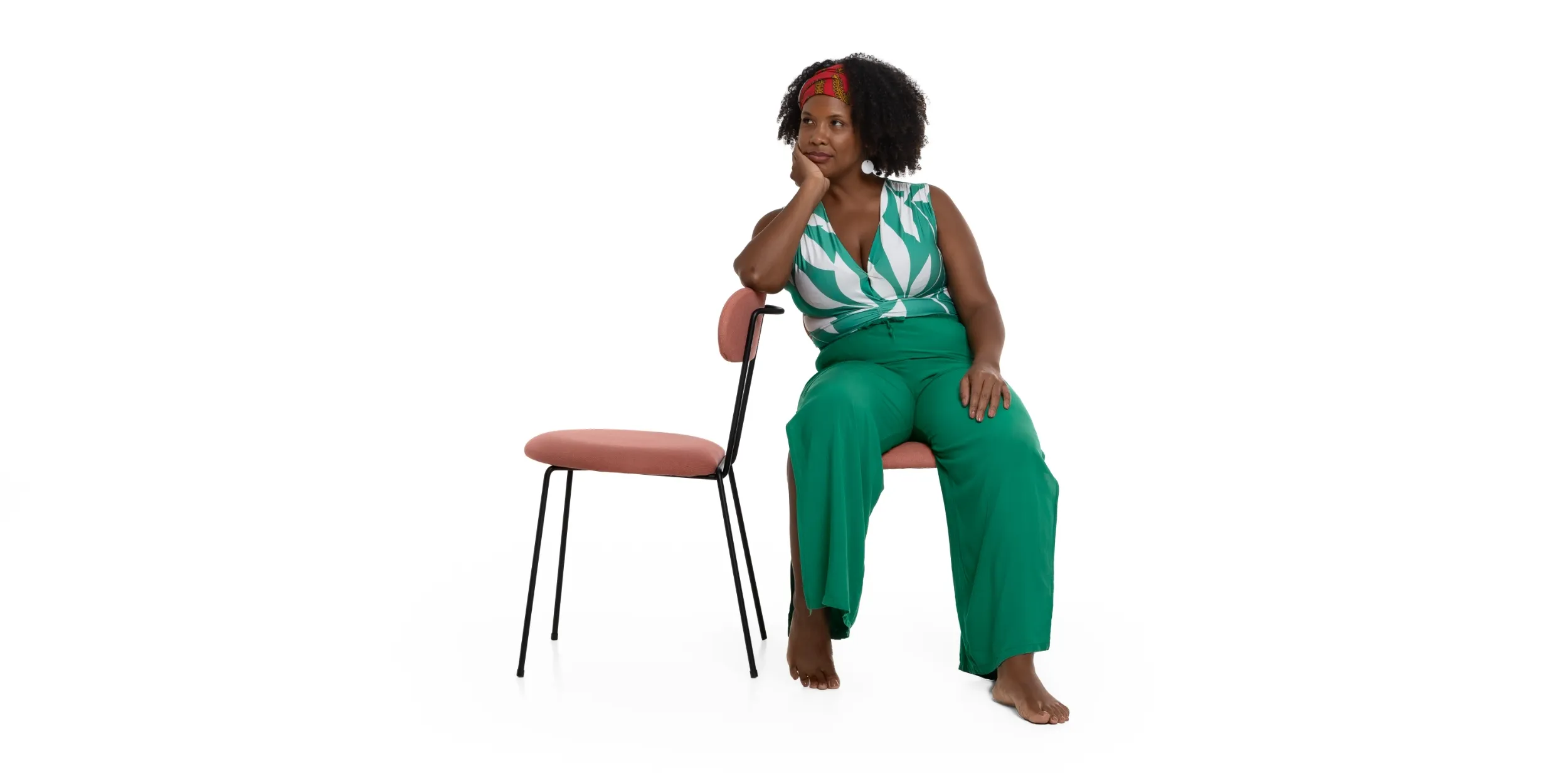 CADEIRA LOLA - BASE PRETO MICROTEXTURIZADA DIMEC 50 - - - - - - - TECIDO ECOSIMPLE - ECOSIMPLE-1391-6.935.09010 ATLANTA - CRU LINHO/VERDE MUSGO