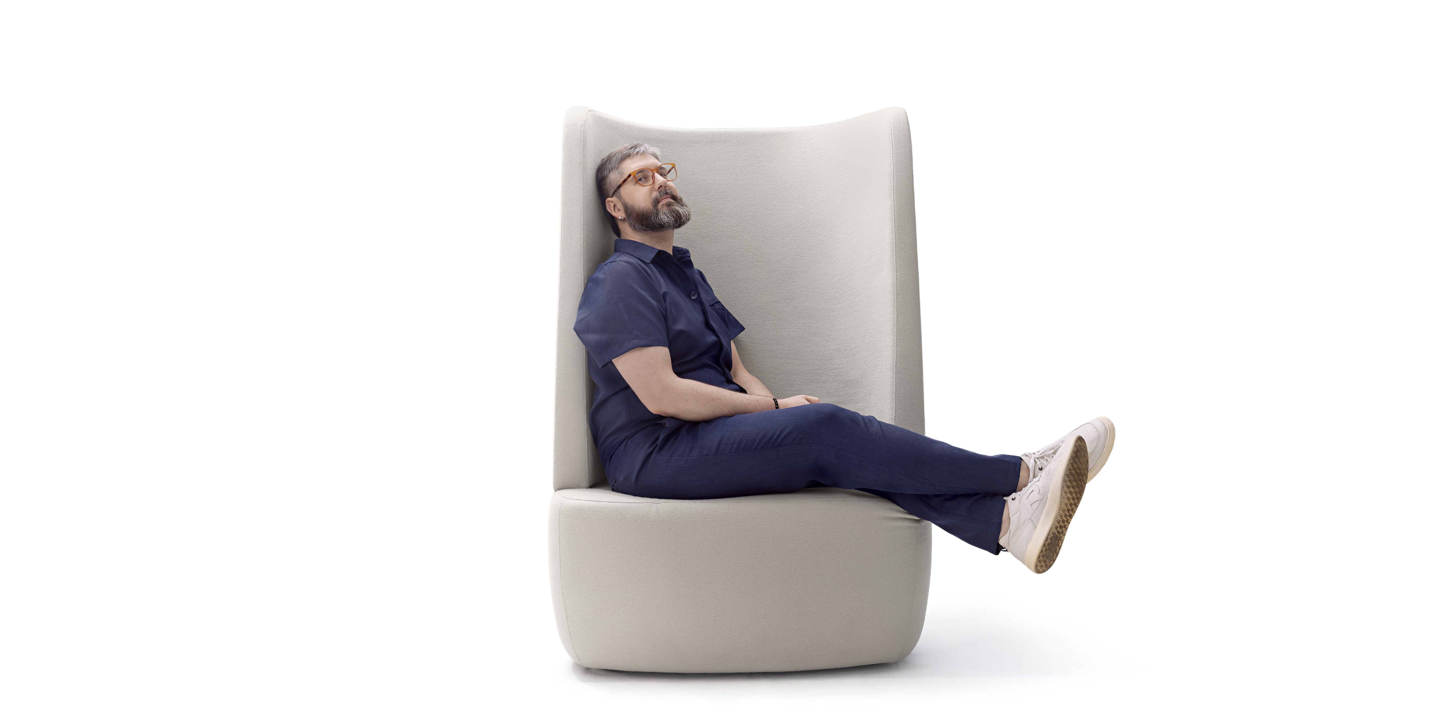 SOFA IBERE CHAISE - - - MODULO PONTA ESQUERDA - - - TECIDO ECOSIMPLE - ECOSIMPLE-1391-6.935.09010 ATLANTA - CRU LINHO/VERDE MUSGO